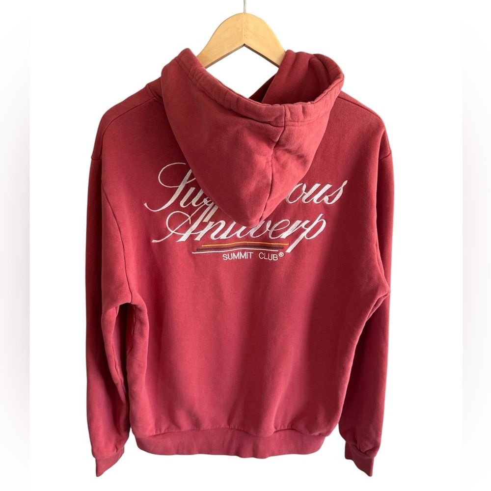 Suspicious Antwerp Summit Club Red Hoodie Sweater Embroidered Logo Streetwear, M — image 2 of 8